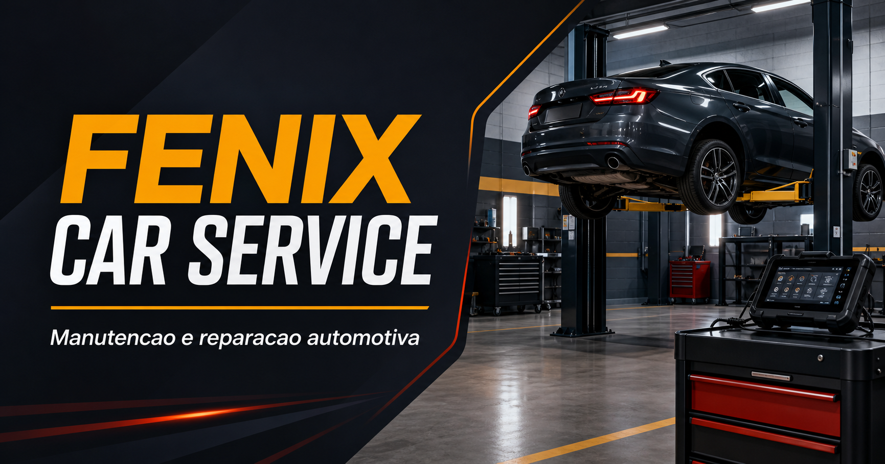Ambiente automotivo profissional da Fenix Car Service